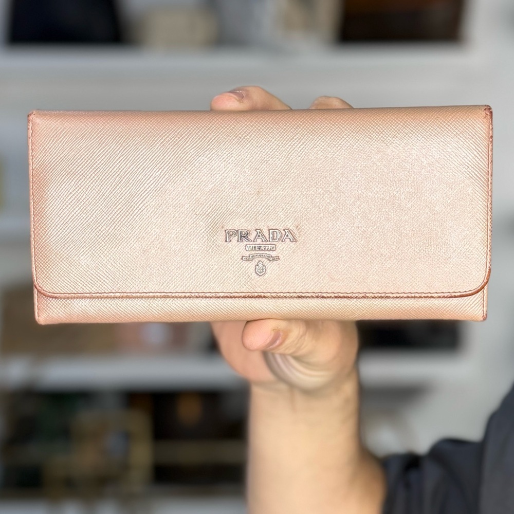 PRADA METALLIC PINK WALLET